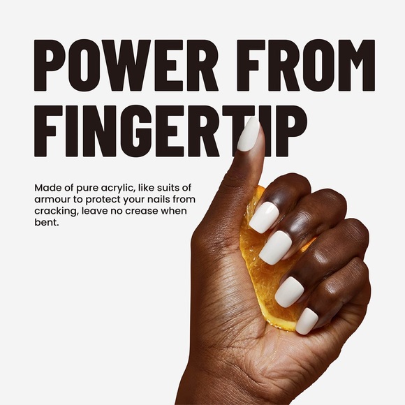 Press on Acrylic Nails White Short Square 24Pcs w/Nail Glue & Tools- Begin Again - Picture 6 of 8